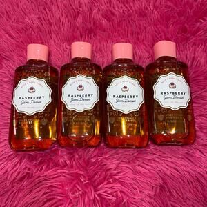 4x Bath & Body Works Raspberry Jam Donut‎ Shower Gel 10 Oz